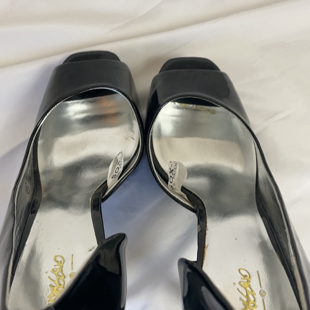 Mossimo Black Patten Leather Open Toe Heel - Picture 7 of 8
